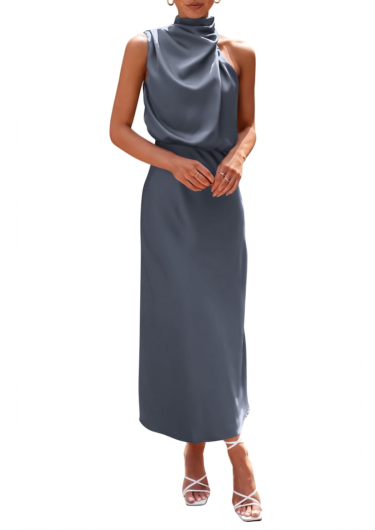 PRETTYGARDEN Women's Summer Satin Maxi Cocktail Dress