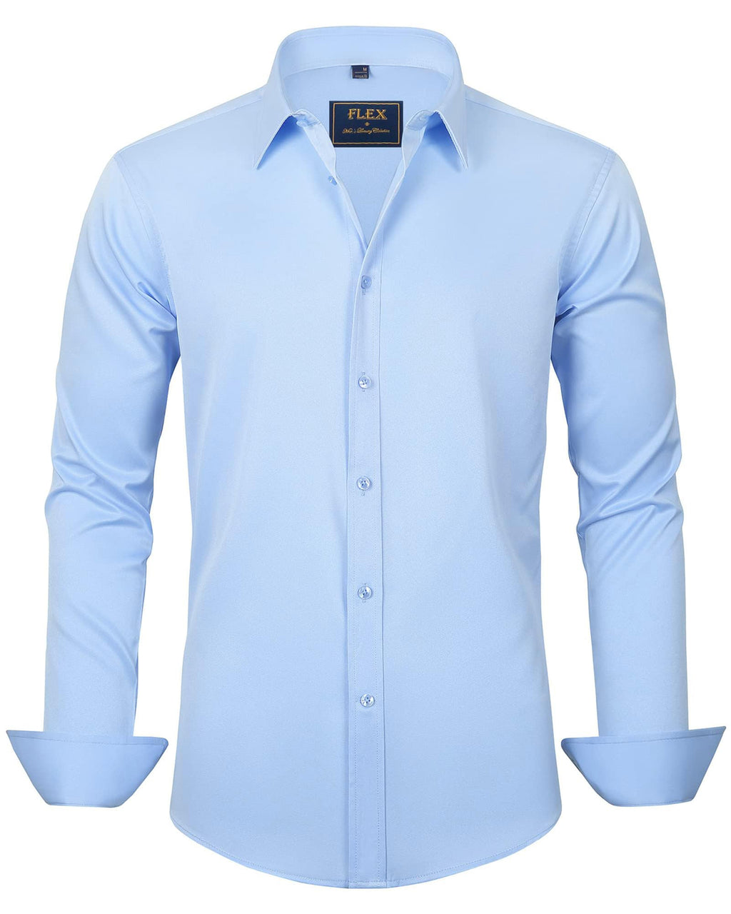J.VER Men's Dress Shirts Solid Long Sleeve Stretch Wrinkle-Free Formal Shirt Business Casual Button Down Shirts