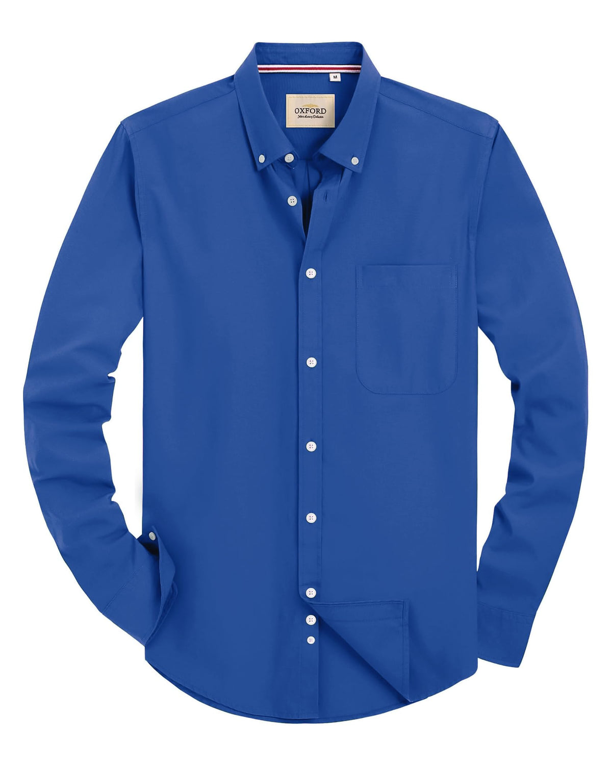 Alimens & Gentle Mens Solid Oxford Shirt Long Sleeve Dress Shirt Work Casual Button Down Shirts with Pocket
