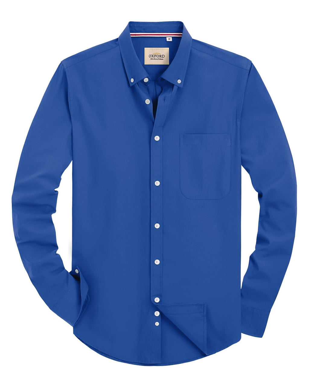 Alimens & Gentle Mens Solid Oxford Shirt Long Sleeve Dress Shirt Work Casual Button Down Shirts with Pocket