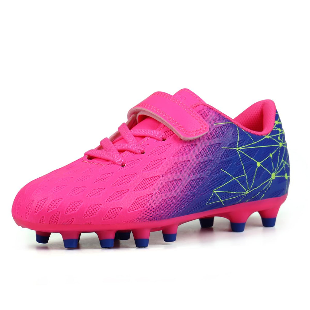brooman Kids Firm Ground Soccer Cleats Boys Girls Athletic Outdoor Football Shoes