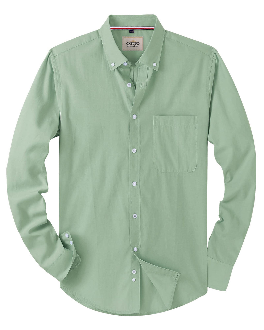 Alimens & Gentle Mens Solid Oxford Shirt Long Sleeve Dress Shirt Work Casual Button Down Shirts with Pocket
