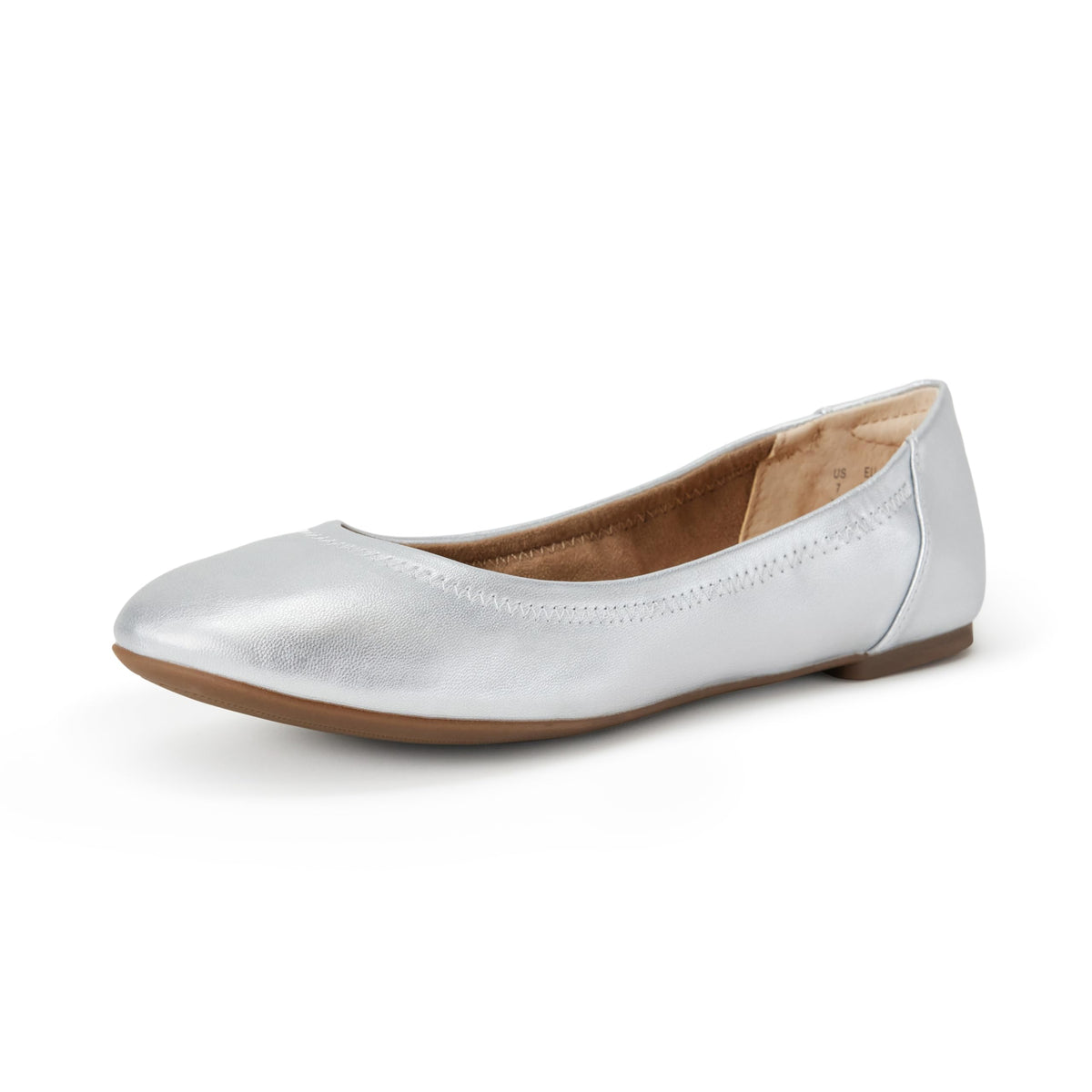 Amazon Essentials Women's Comfortable Round Toe Ballet Flats, Cushioned Memory Foam