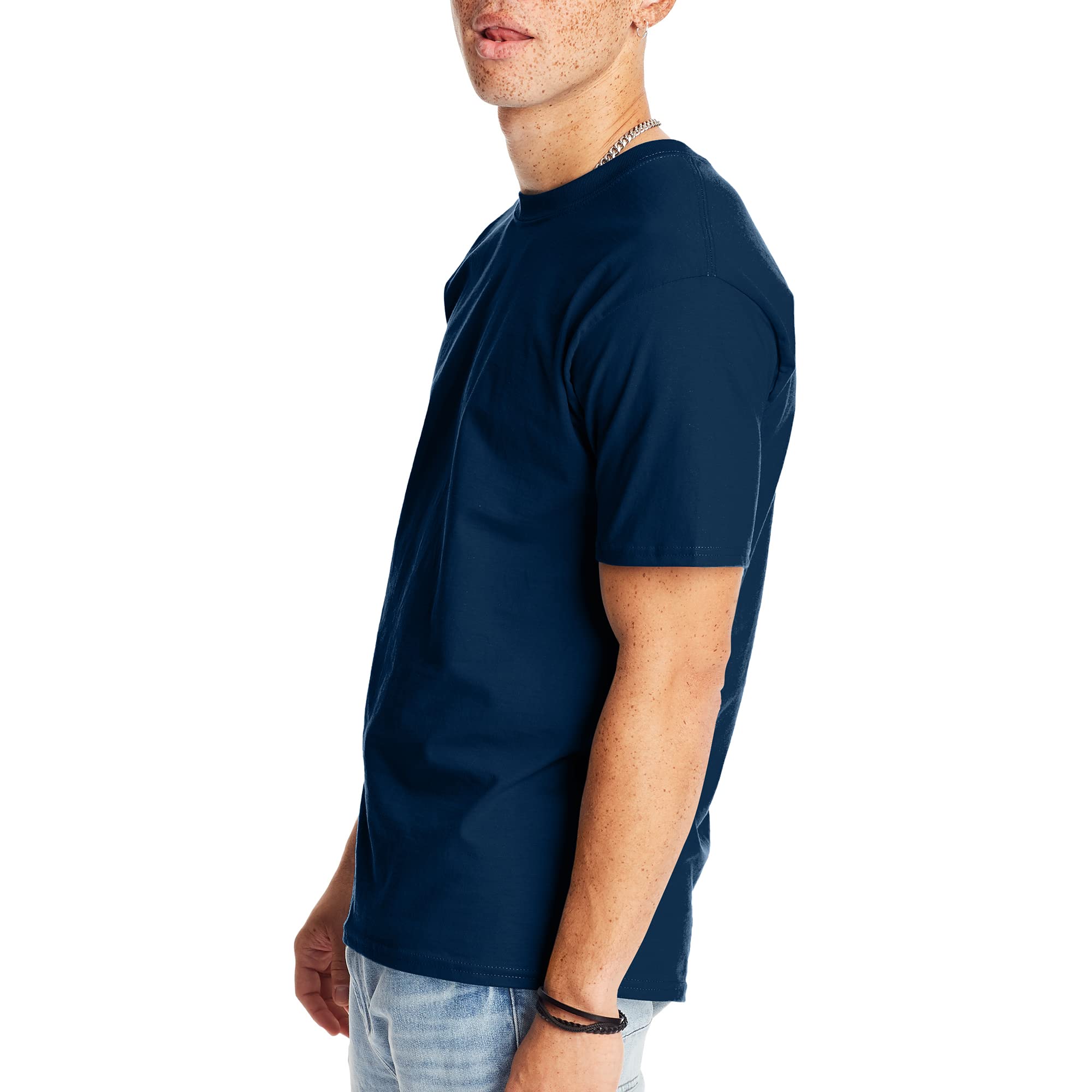 Hanes Men's Beefy-T T-Shirt, Heavyweight Cotton T-Shirts for Men, 1 or 2 Pack, Men's Tees (Tall