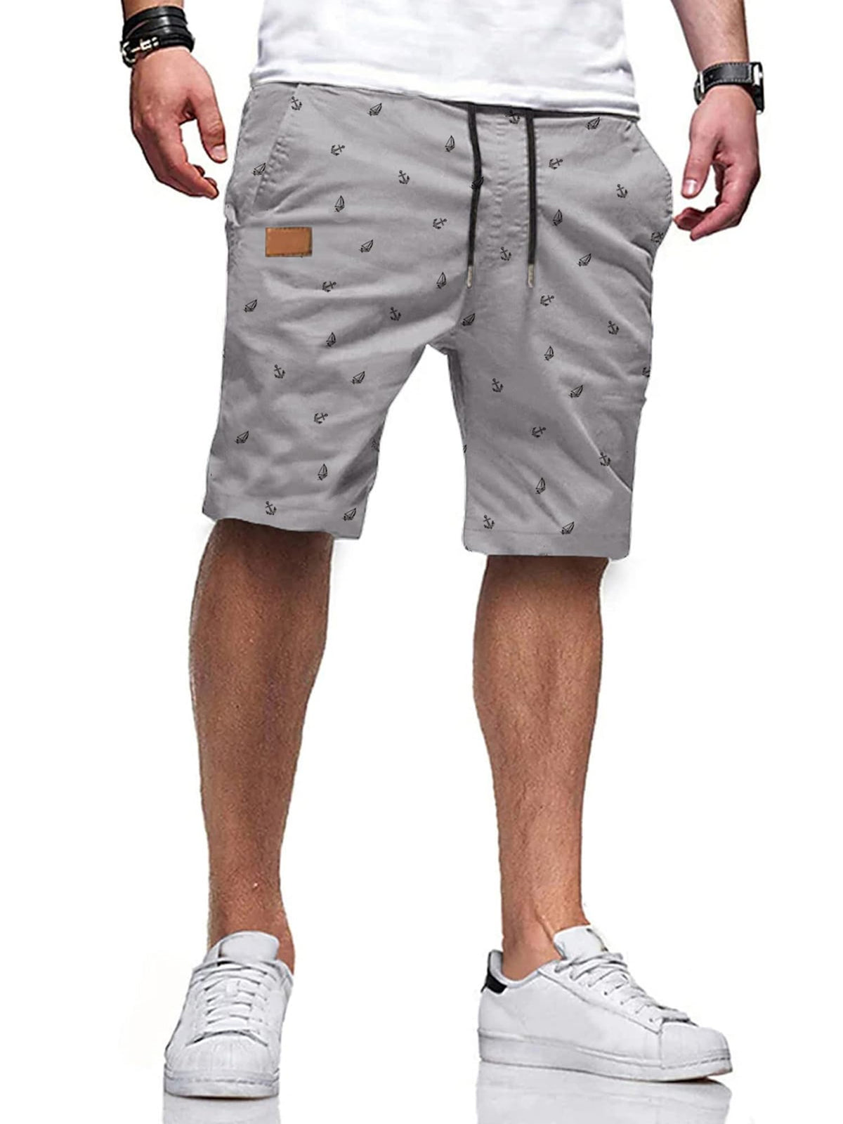 JMIERR Mens Cotton Stretch Shorts Casual Drawstring Twill Chino Shorts