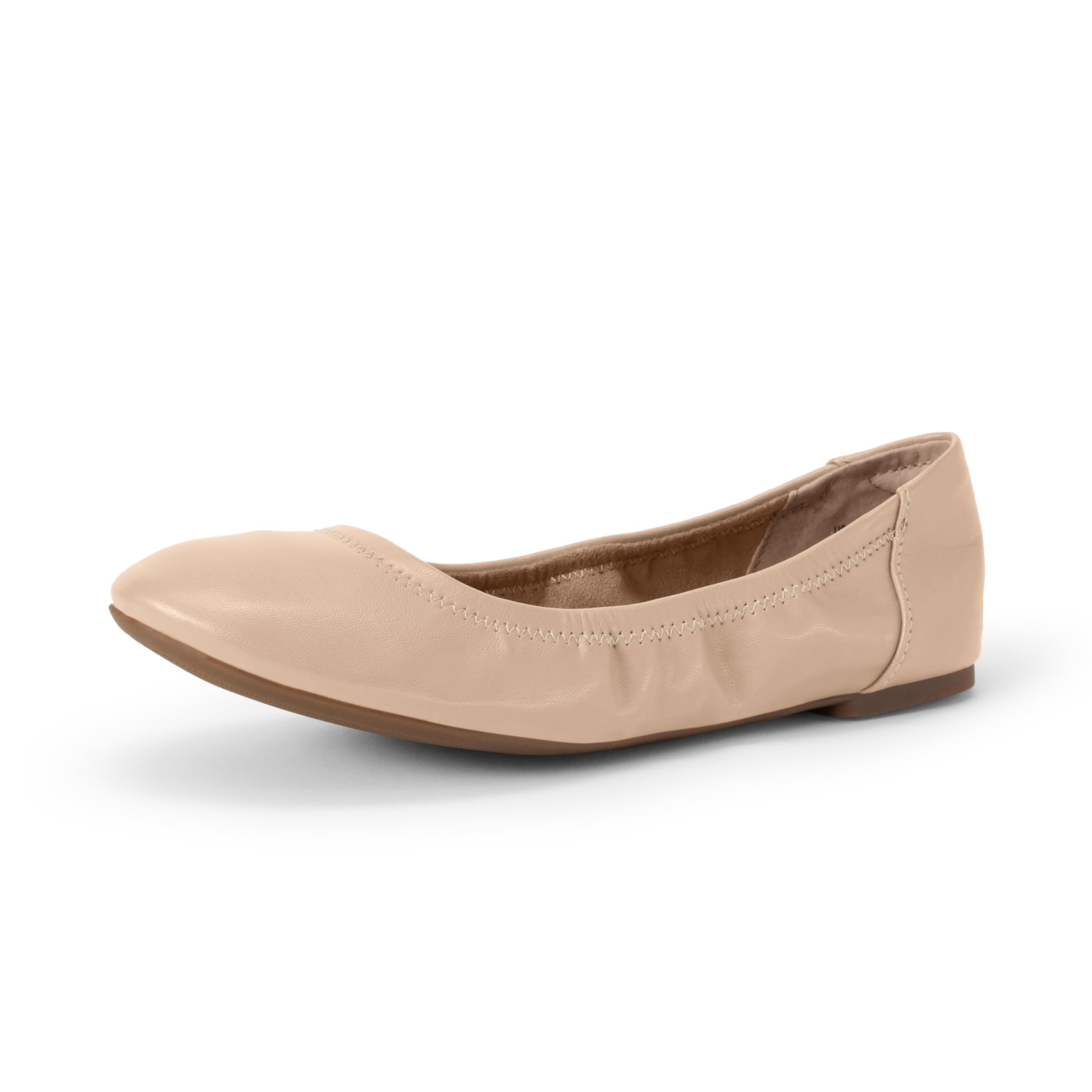 Amazon Essentials Women's Comfortable Round Toe Ballet Flats, Cushioned Memory Foam
