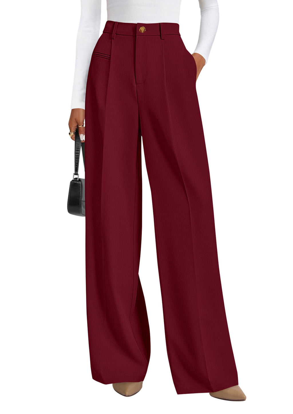 PRETTYGARDEN Women's Tailored Wide Leg Work Dress Pants