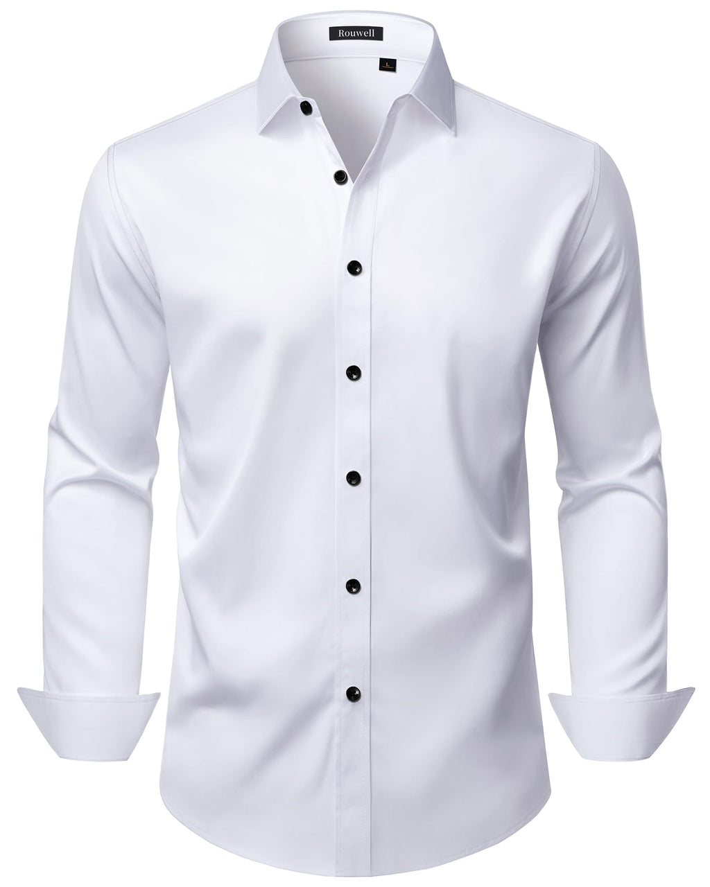 Mens Wrinkle Free Dress Shirts Regular Fit Business Button Down Shirt Formal Long Sleeve Wedding Stretch Shirts
