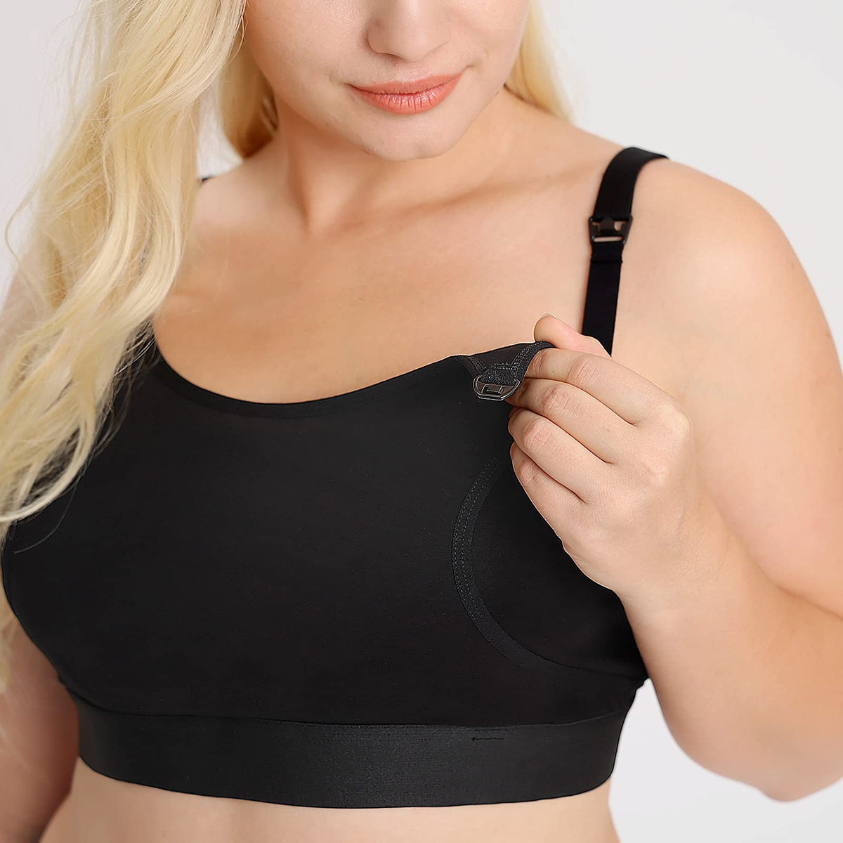 Momcozy Hands Free Pumping & Nursing Bra, Adjustable Cotton Breast Pump Bra