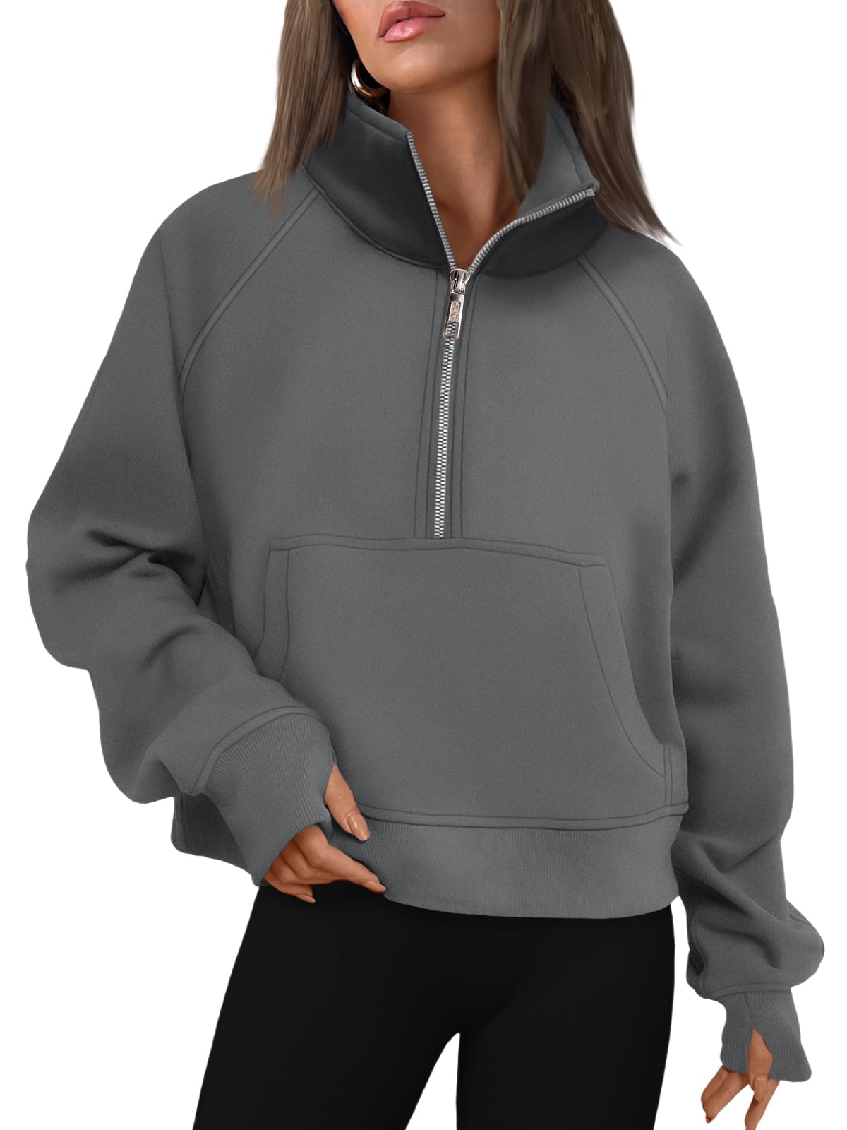 AUTOMET Womens Sweatshirts Half Zip Fleece Pullover Fall Outfits
