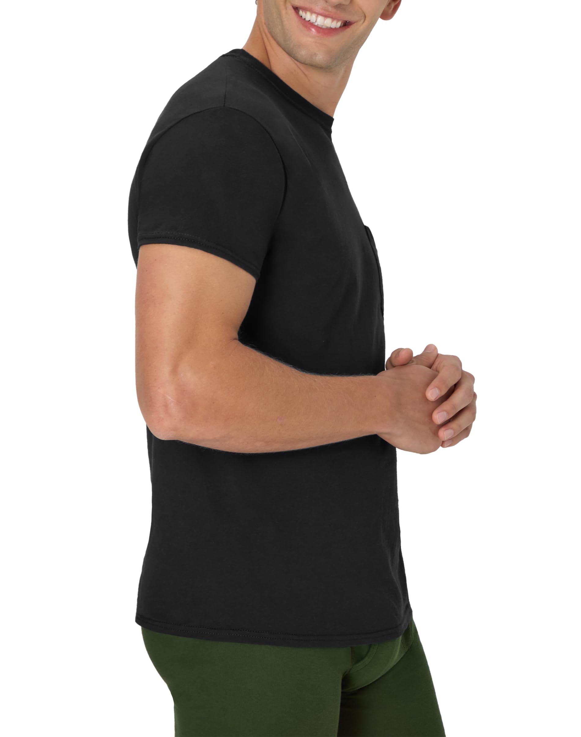Hanes Men's Pocket T-Shirts - 6-Pack - Cotton Crewneck Tees