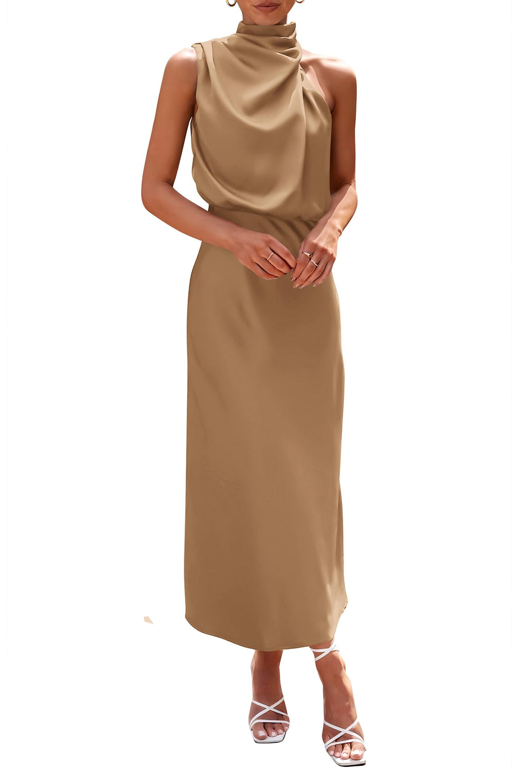 PRETTYGARDEN Women's Summer Satin Maxi Cocktail Dress