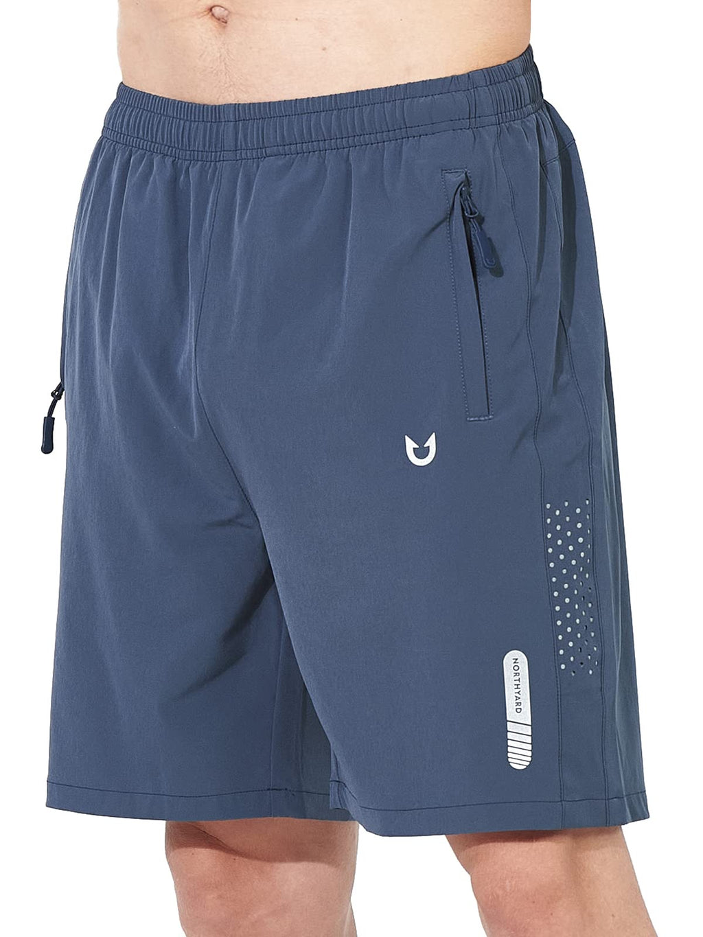 NORTHYARD Men's Athletic Running Shorts Gym Workout 7"/9"/5" Zipper Pockets