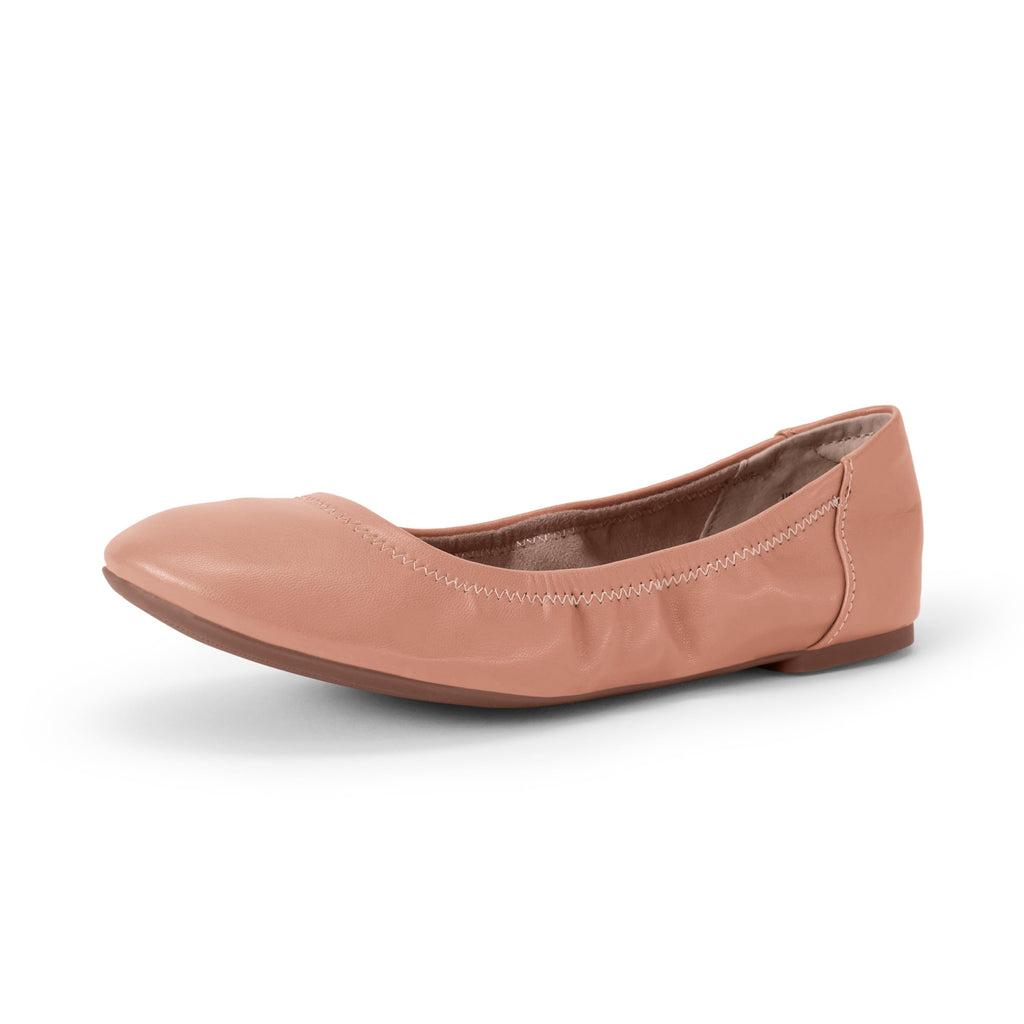 Amazon Essentials Women's Comfortable Round Toe Ballet Flats, Cushioned Memory Foam