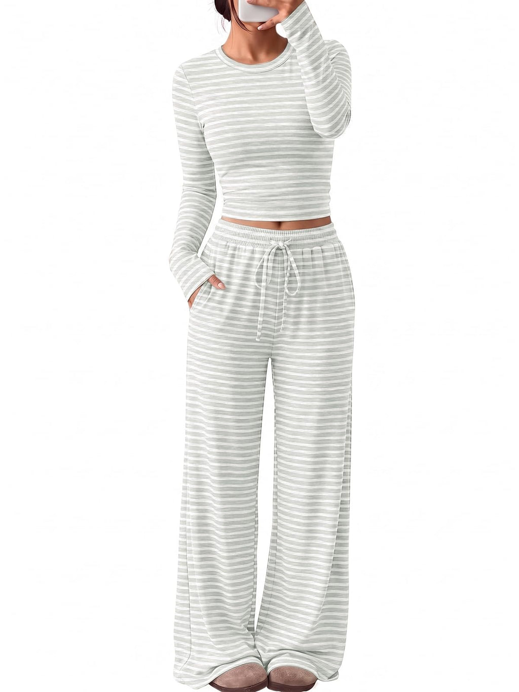 Trendy Queen Women's 2 Piece 2026 Fall Fashion Lounge Set with Pockets