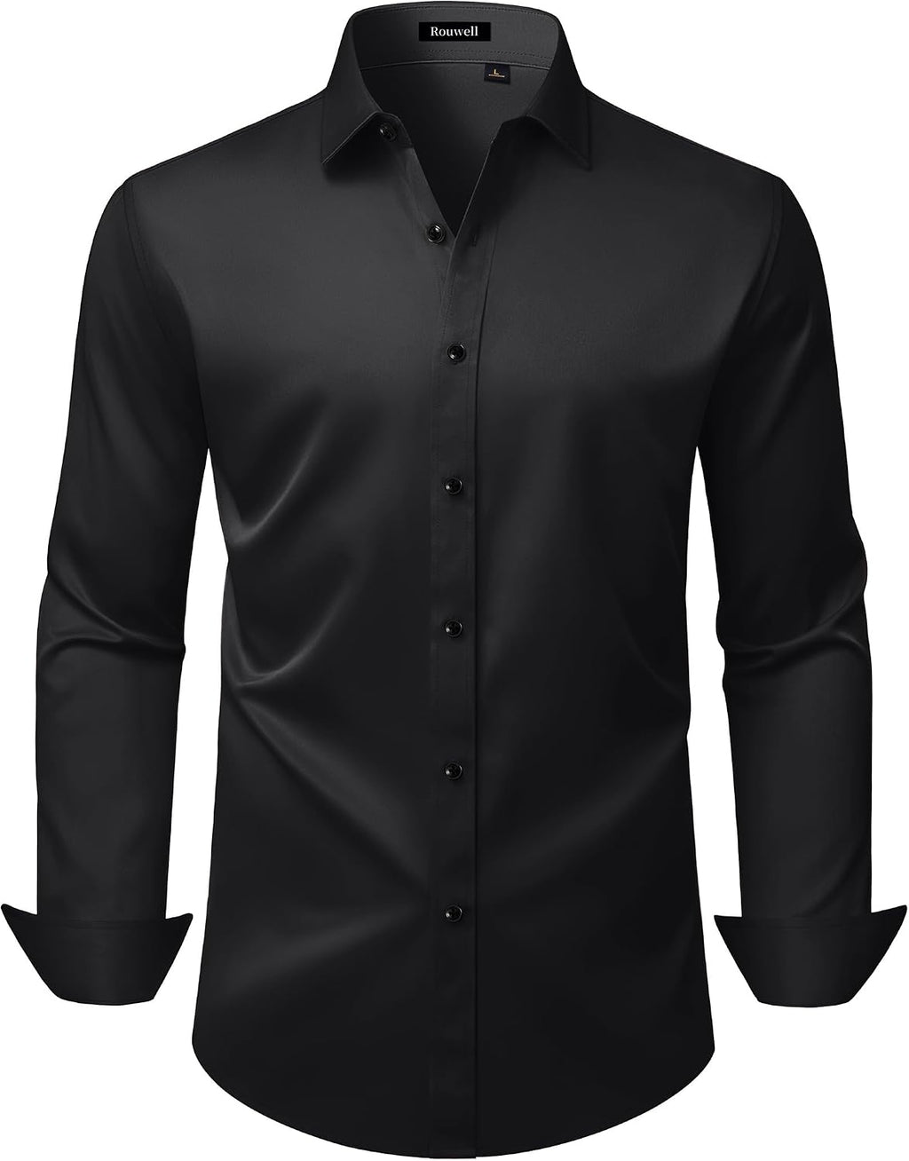 Mens Wrinkle Free Dress Shirts Regular Fit Business Button Down Shirt Formal Long Sleeve Wedding Stretch Shirts