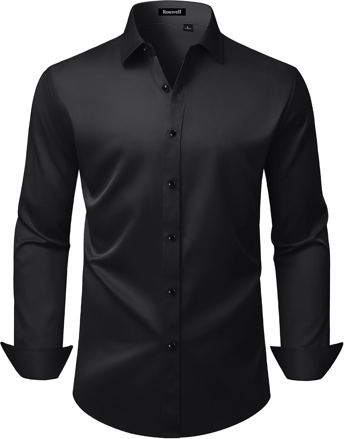 Mens Wrinkle Free Dress Shirts Regular Fit Business Button Down Shirt Formal Long Sleeve Wedding Stretch Shirts