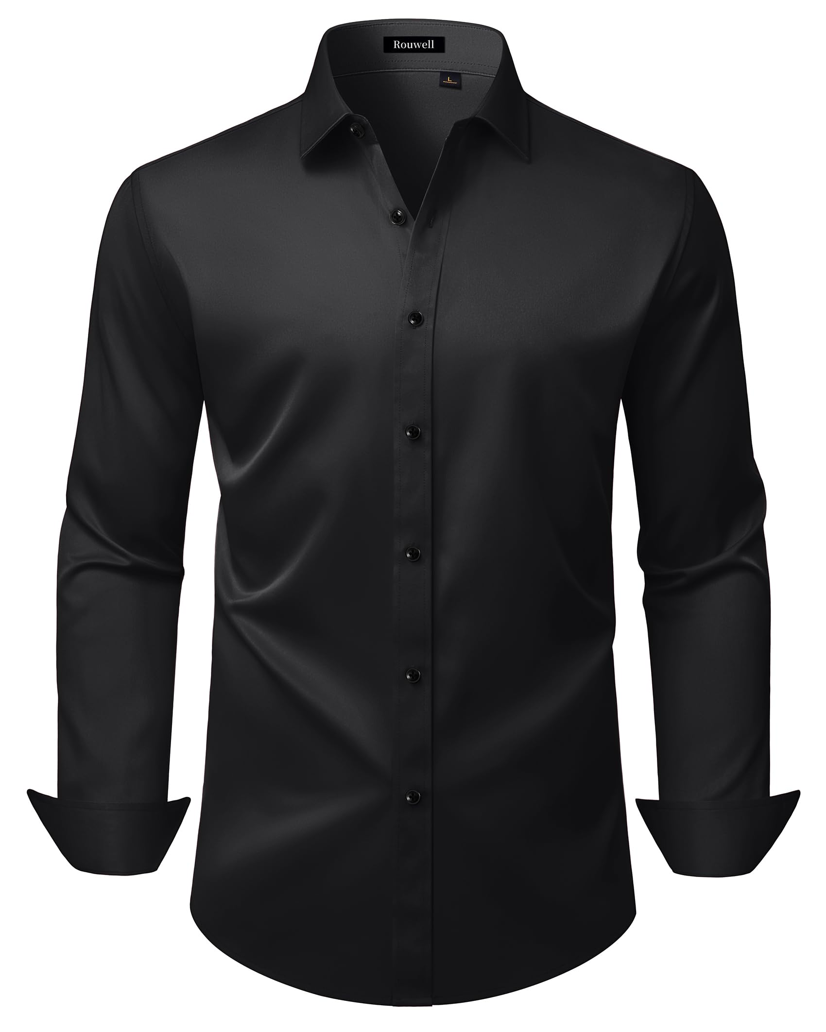 Mens Wrinkle Free Dress Shirts Regular Fit Business Button Down Shirt Formal Long Sleeve Wedding Stretch Shirts