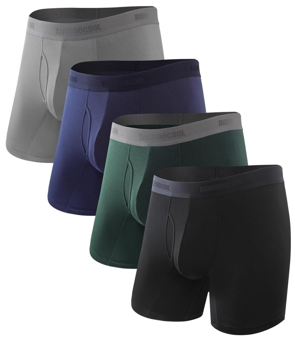 BAMBOO COOL Men's Boxer Briefs Ultra Breathable Underwear Multipack