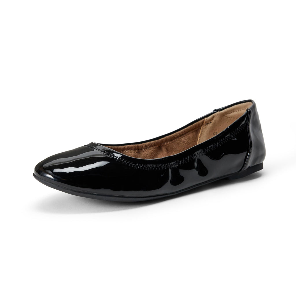 Amazon Essentials Women's Comfortable Round Toe Ballet Flats, Cushioned Memory Foam