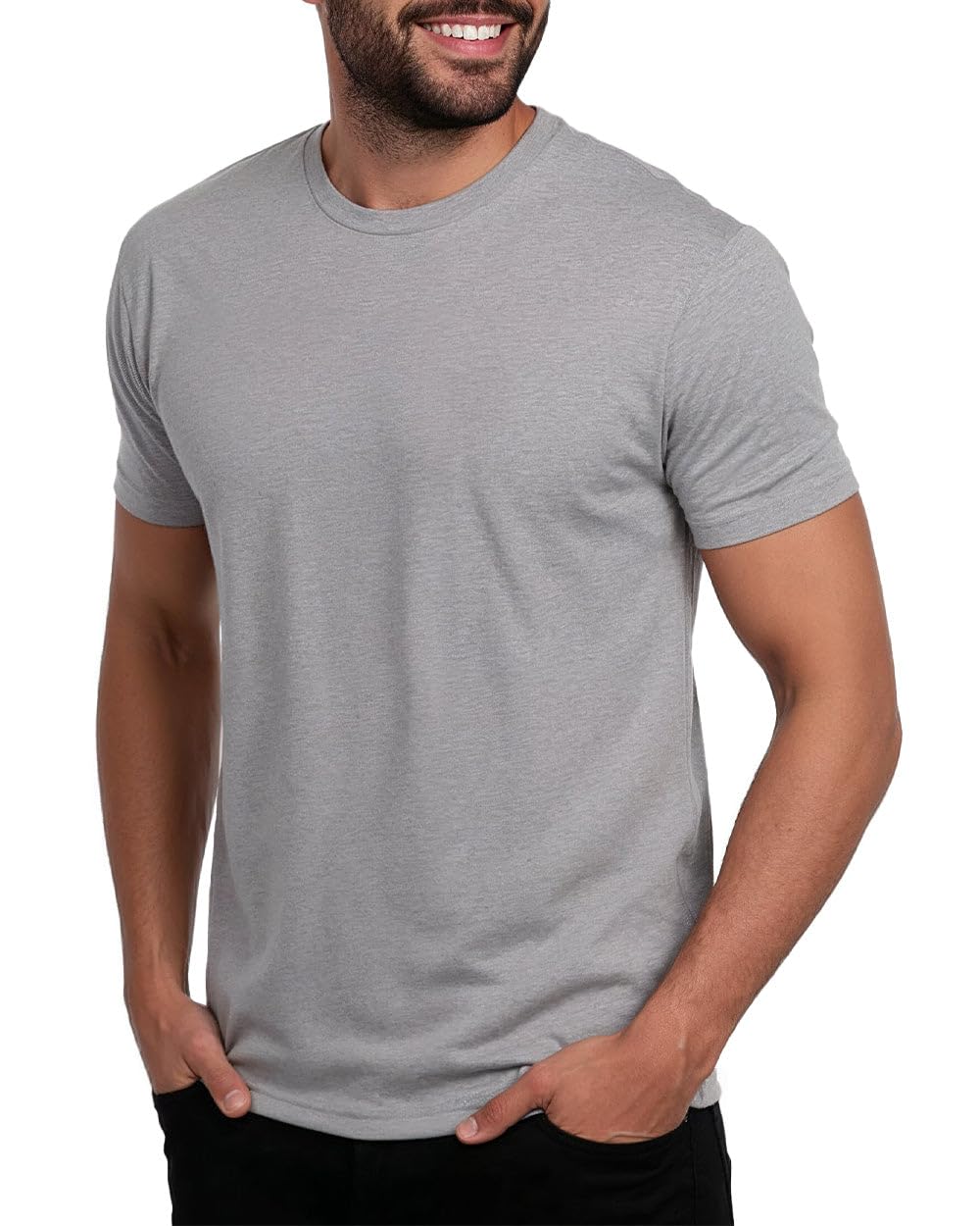 Mens T Shirts Soft Cotton Crew Neck Athletic Fit Casual Tees S-4XL