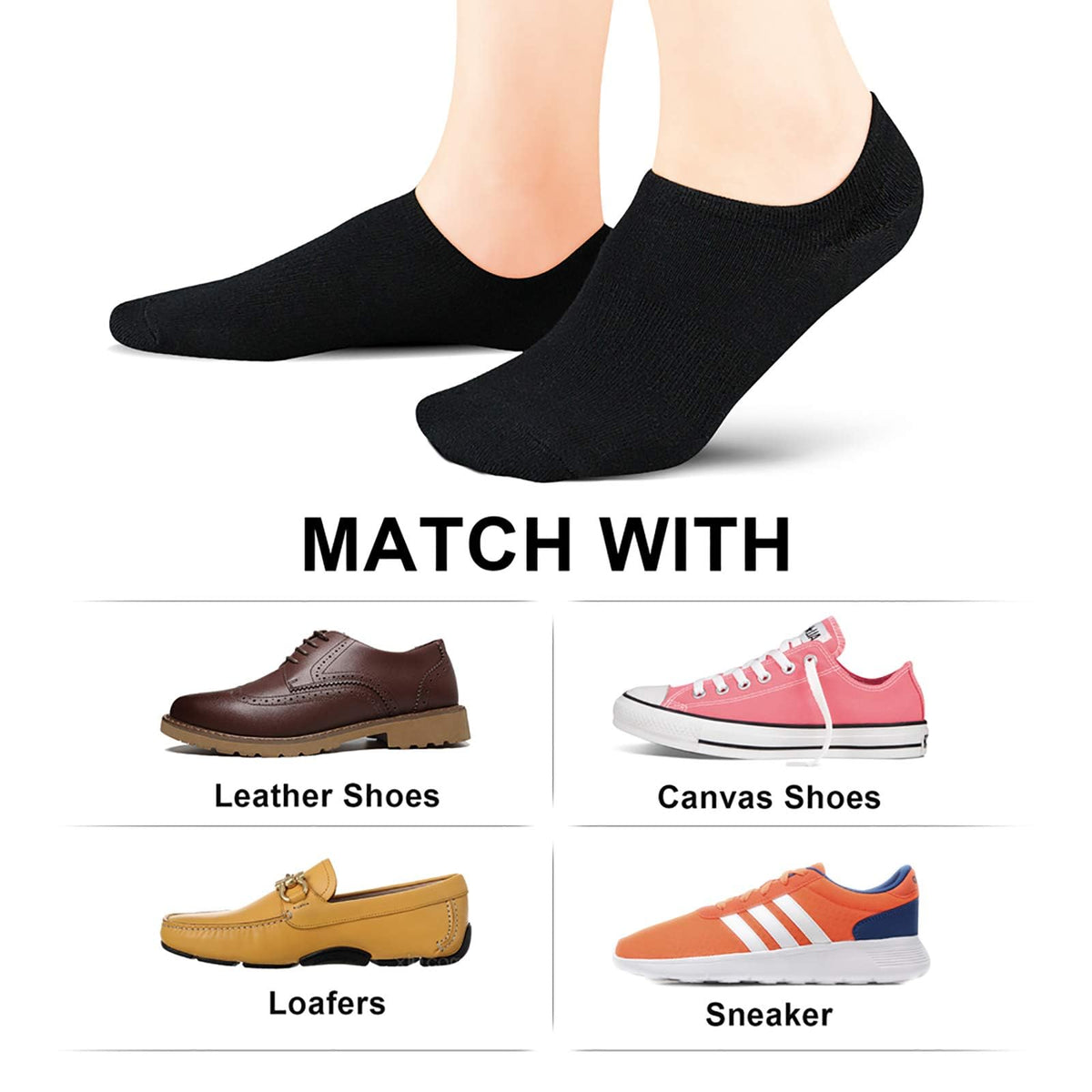 wernies No Show Socks Women Low Cut Ankle Socks Non Slip 4/8 Pairs