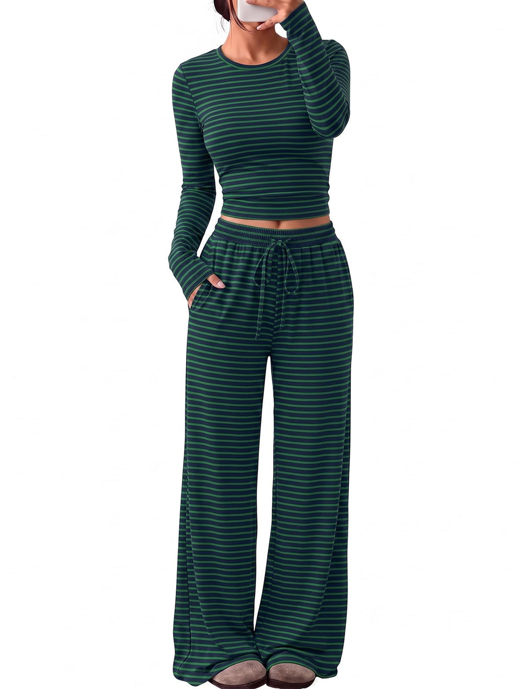 Trendy Queen Women's 2 Piece 2026 Fall Fashion Lounge Set with Pockets