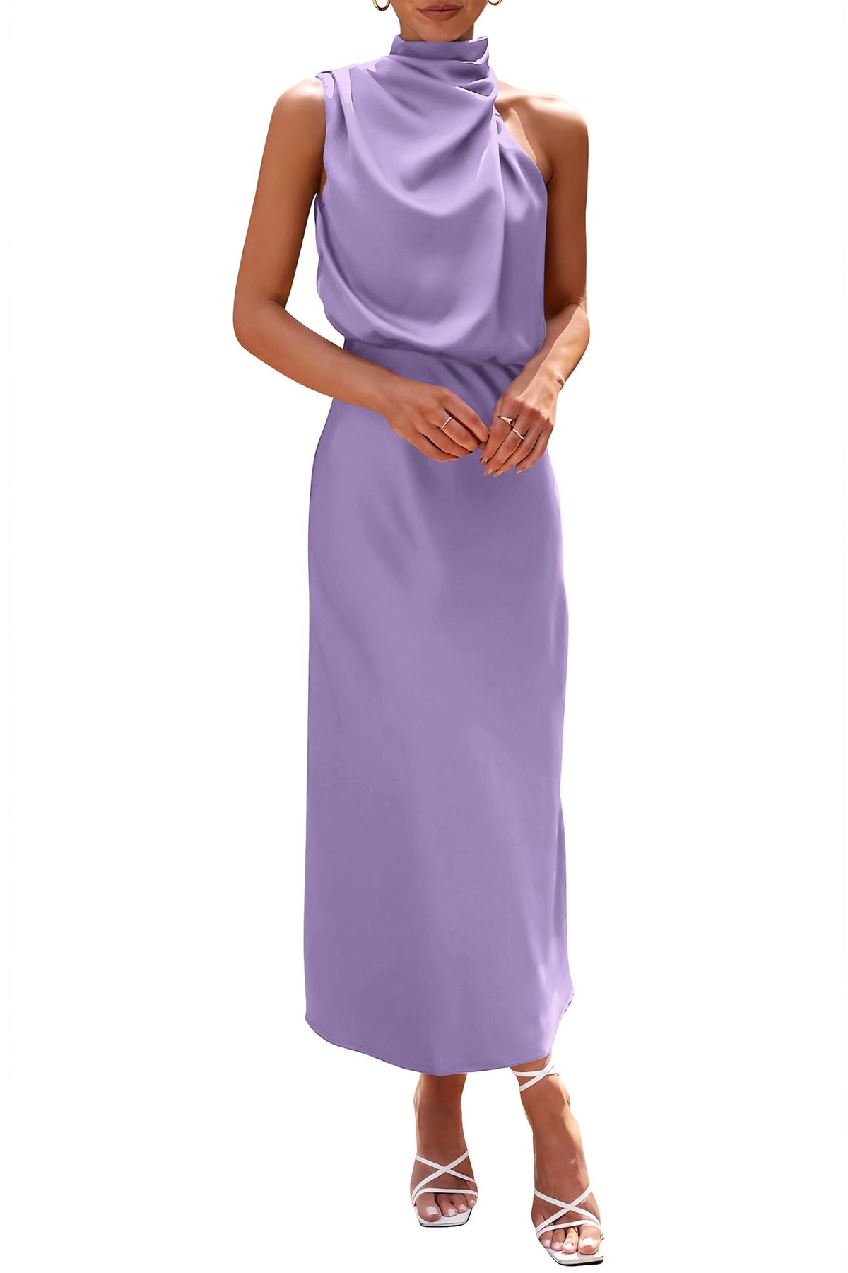 PRETTYGARDEN Women's Summer Satin Maxi Cocktail Dress