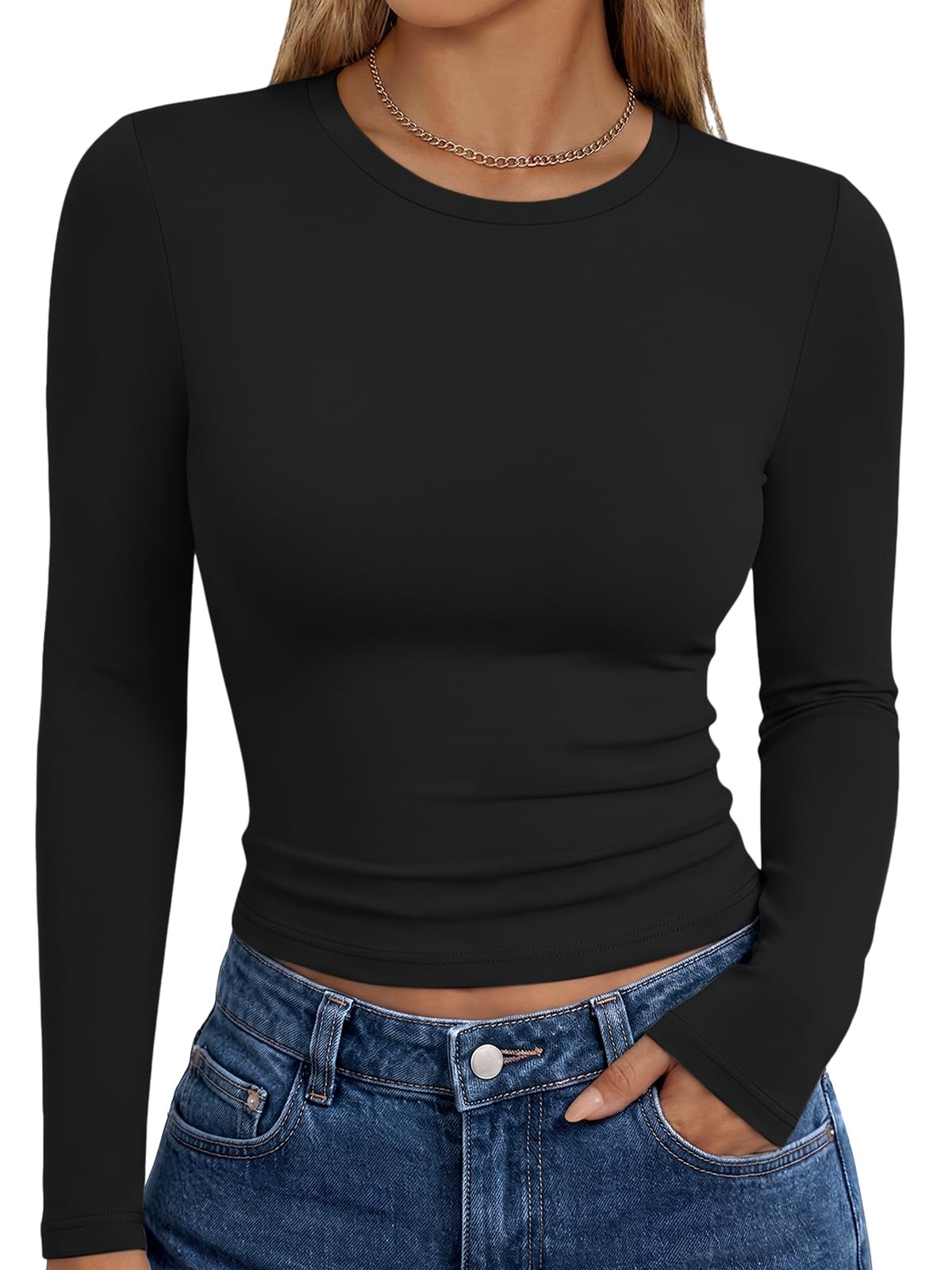 Trendy Queen Womens Long Sleeve T Shirts Fall Fashion Basic Y2K Tops 2026
