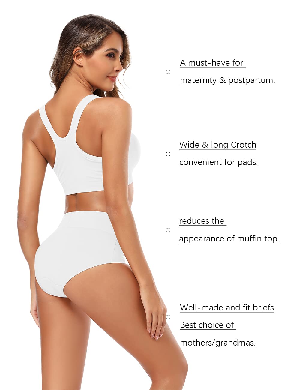 Molasus Women's Cotton Underwear High Waisted Full Coverage Ladies Panties (Regular & Plus Size)