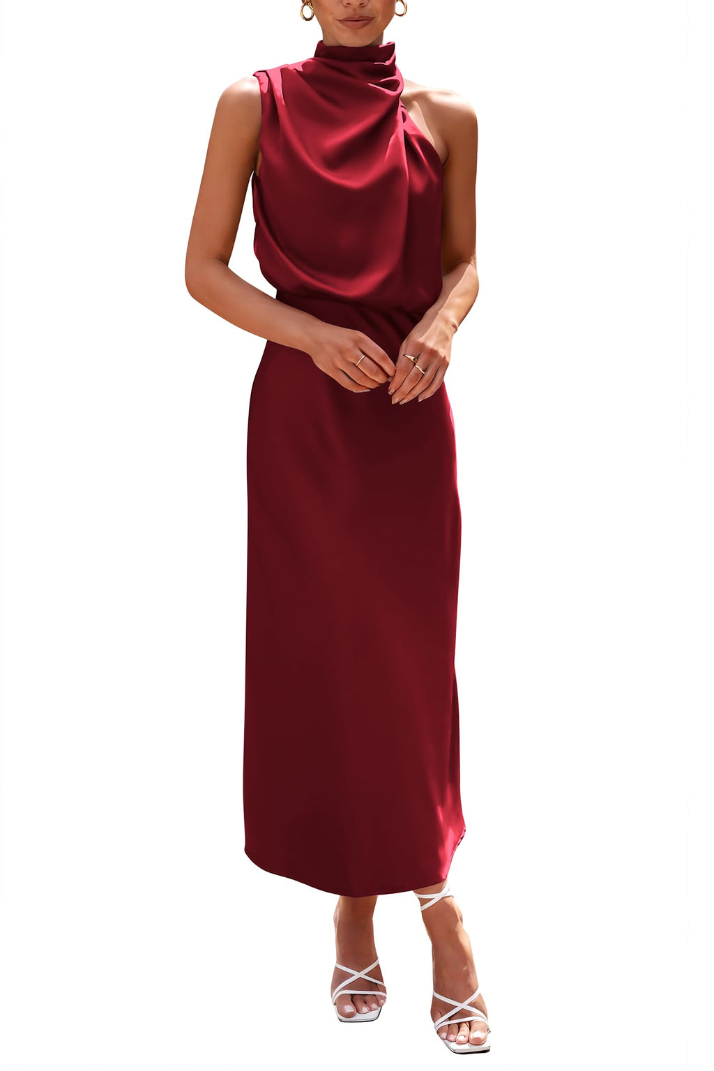 PRETTYGARDEN Women's Summer Satin Maxi Cocktail Dress