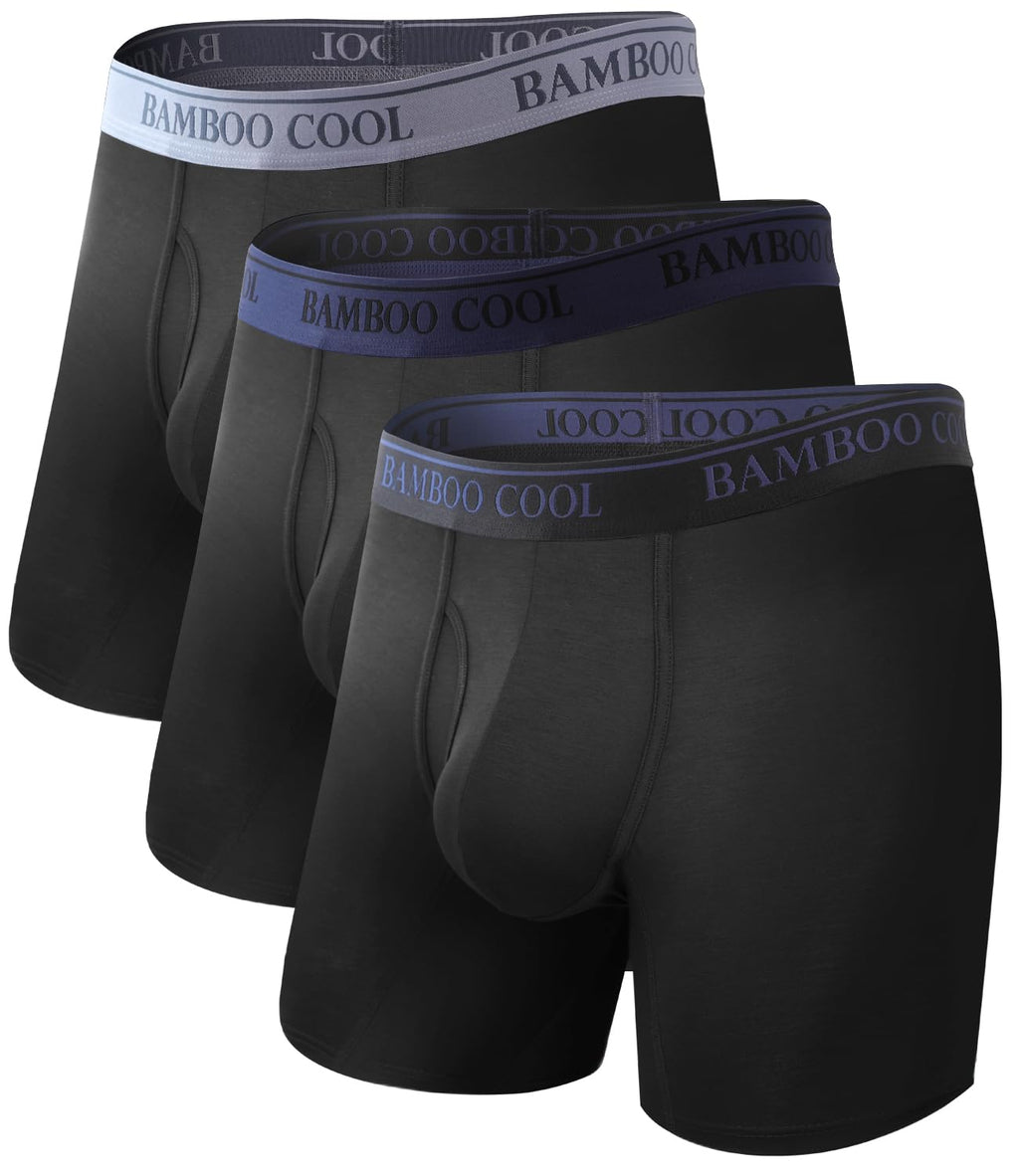 BAMBOO COOL Men's Boxer Briefs Ultra Breathable Underwear Multipack