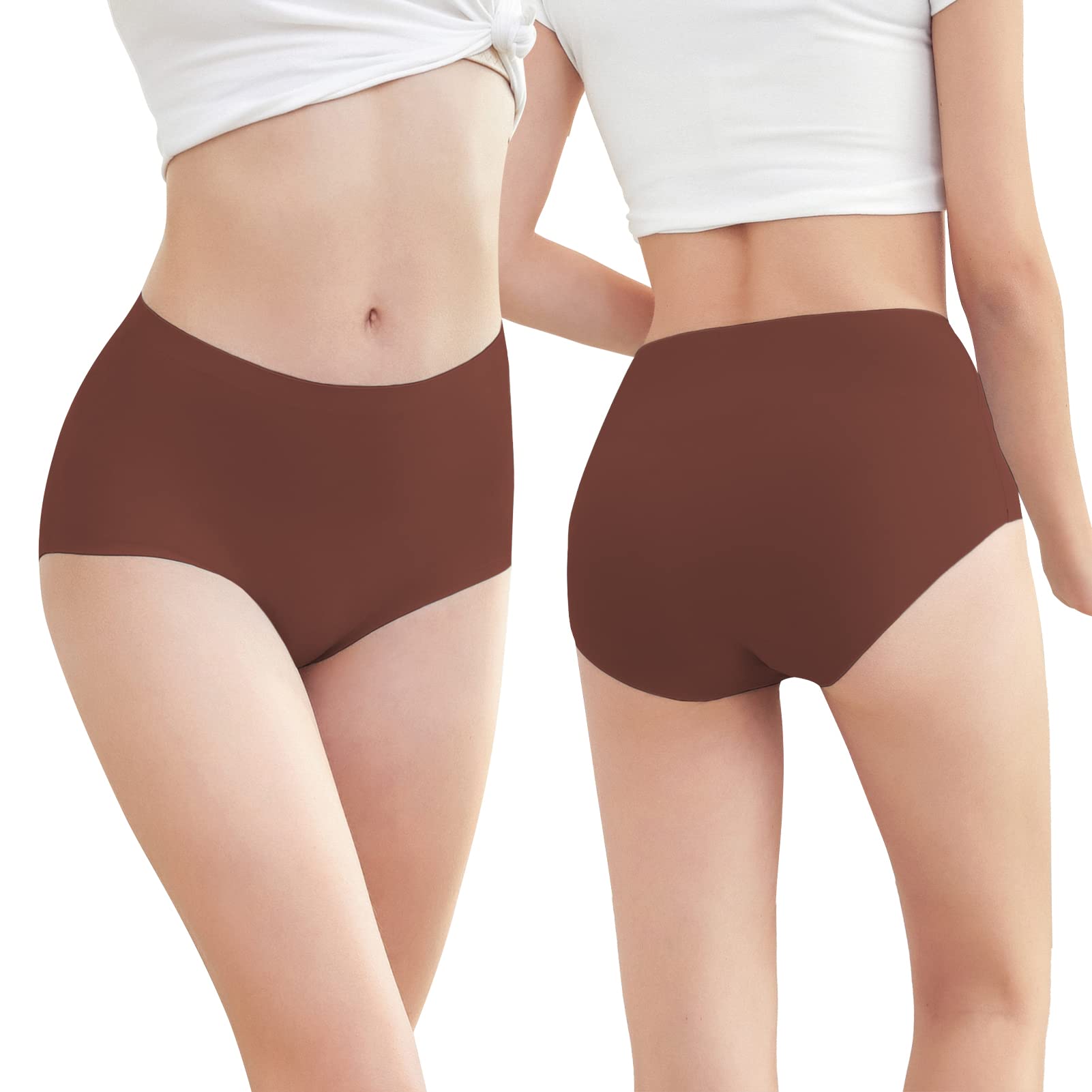 FallSweet No Show High Waist Briefs Underwear for Women Seamless Panties