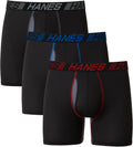 Hanes Men's Underwear Boxer Briefs Pack, 3-Pack, Total Support Pouch, Long or Short-Leg Boxer Briefs