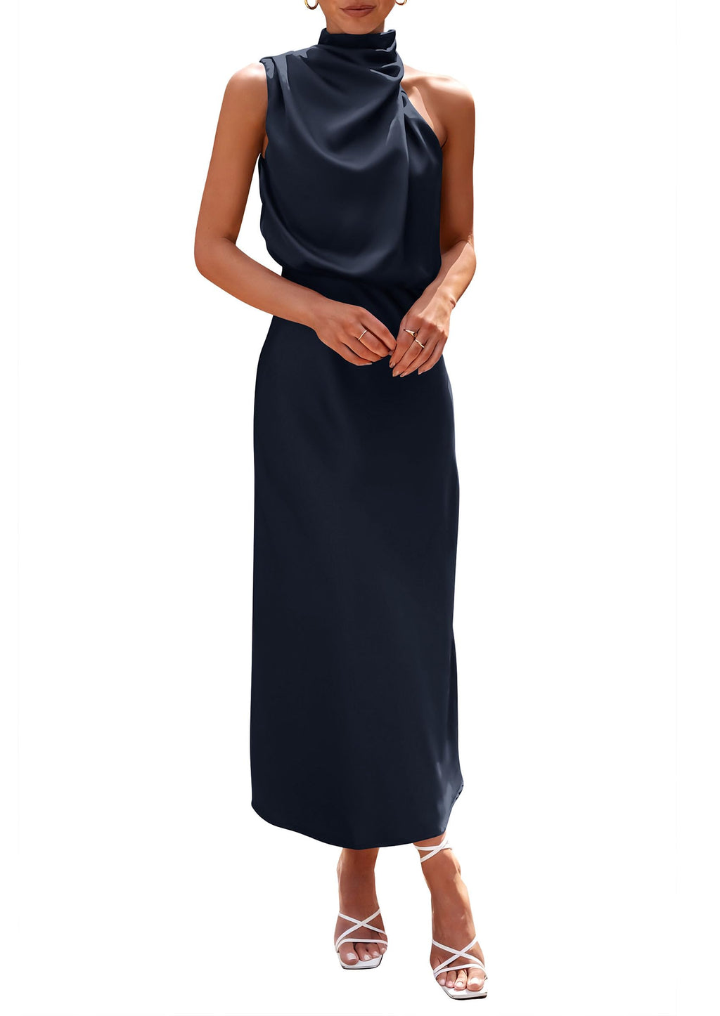PRETTYGARDEN Women's Summer Satin Maxi Cocktail Dress