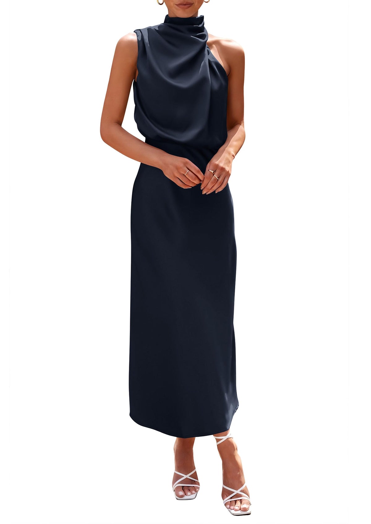 PRETTYGARDEN Women's Summer Satin Maxi Cocktail Dress