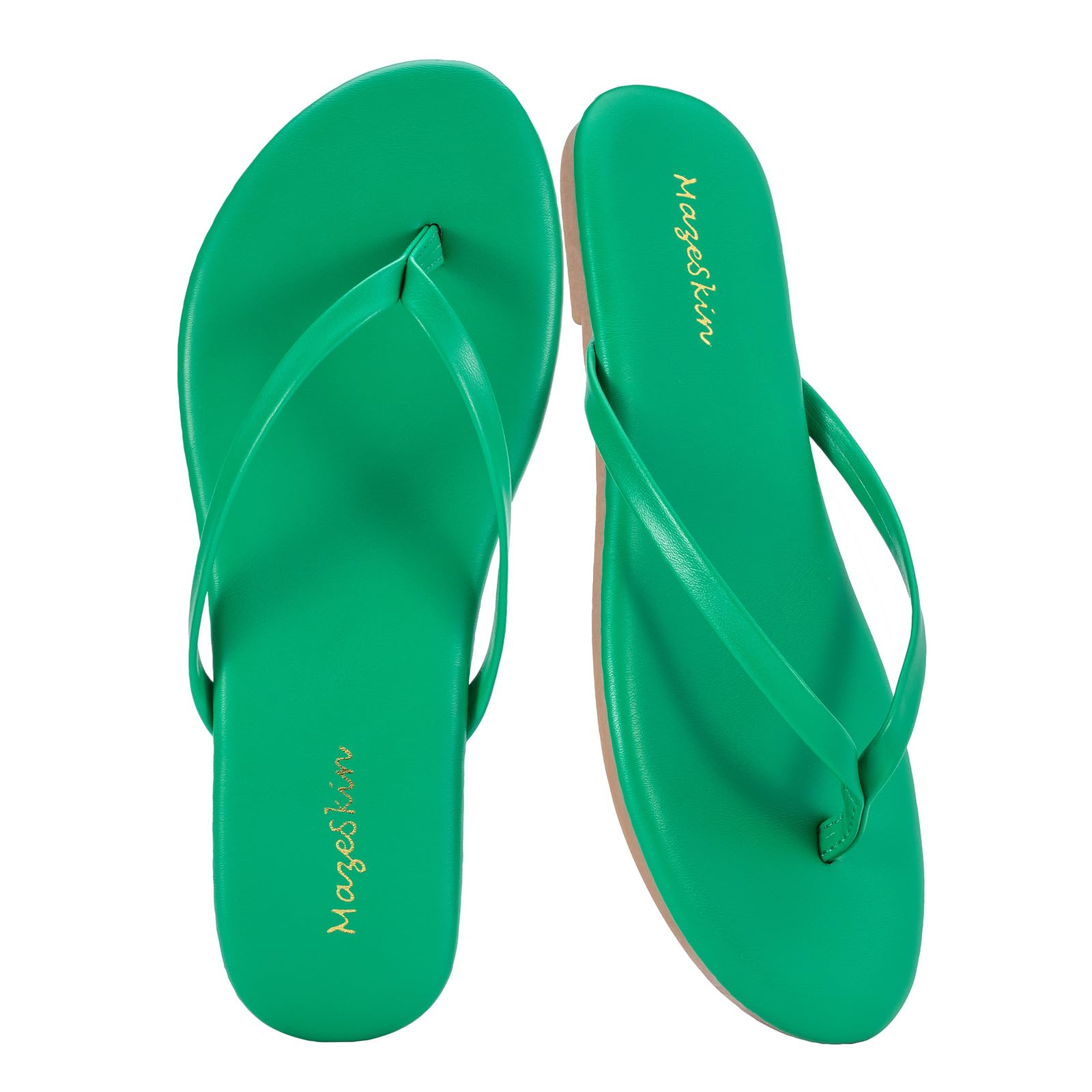 mazeskin Womens Memory Foam Flip Flops Flat Thong Sandals