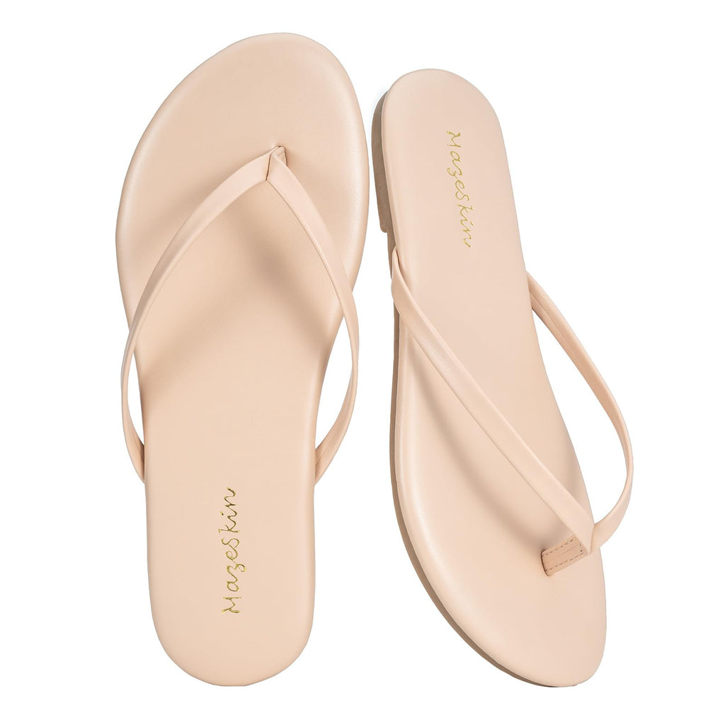 mazeskin Womens Memory Foam Flip Flops Flat Thong Sandals