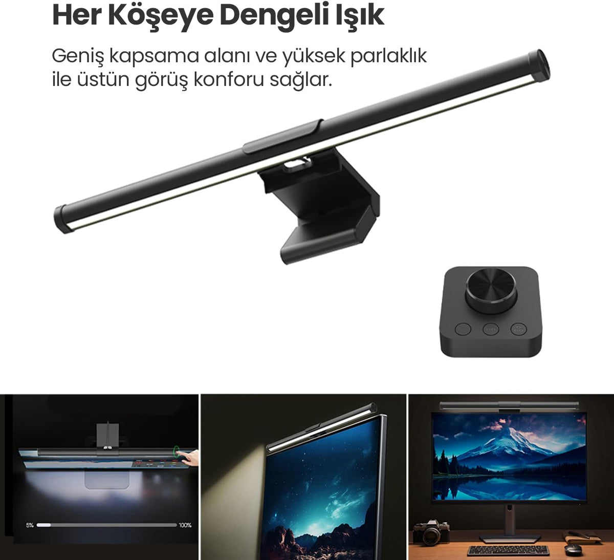 Ergoflex EF-354 Kablosuz Kumandalı, Dokunmatik Ayarlanabilir Bilgisayar Monitör Işık Çubuğu