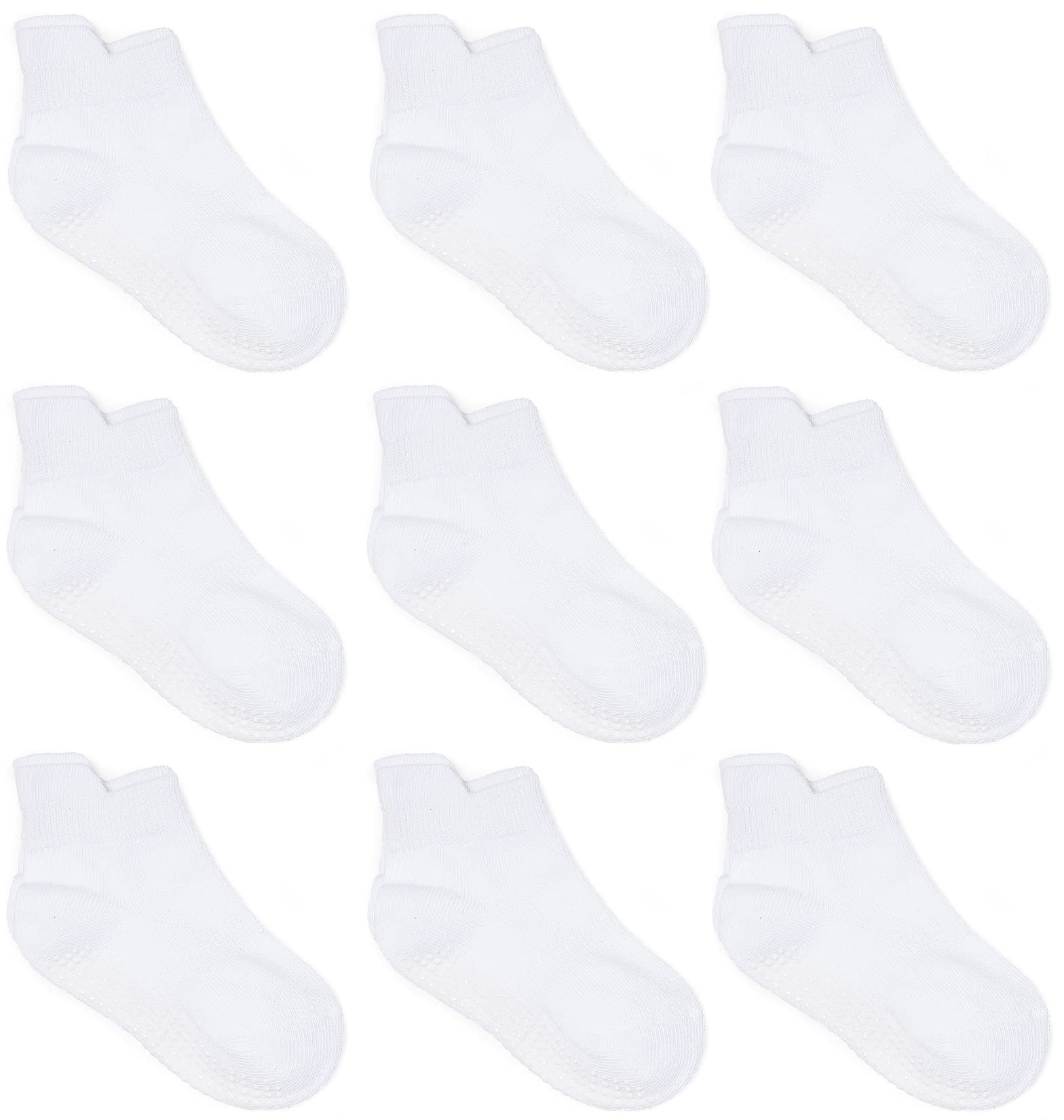 Zaples Baby Non Slip Grip Ankle Socks with Non Skid Soles for Infants Toddlers Kids Boys Girls