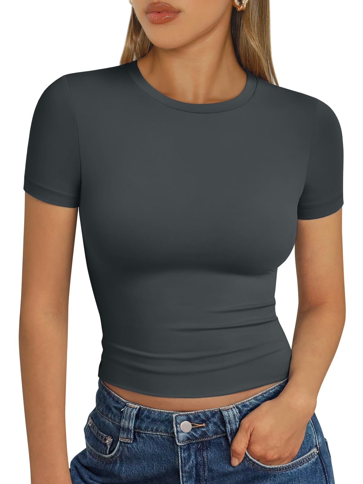 Trendy Queen Womens Short Sleeve T Shirt Basic Summer Top