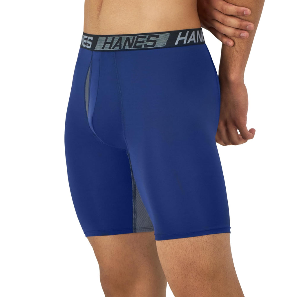 Hanes Men's Underwear Boxer Briefs Pack, 3-Pack, Total Support Pouch, Long or Short-Leg Boxer Briefs