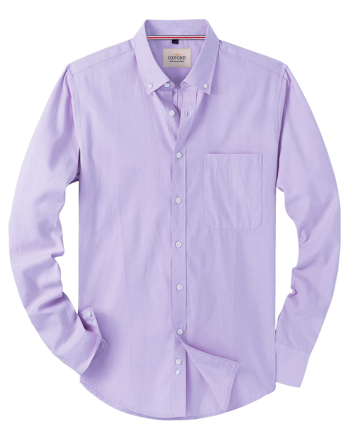 Alimens & Gentle Mens Solid Oxford Shirt Long Sleeve Dress Shirt Work Casual Button Down Shirts with Pocket