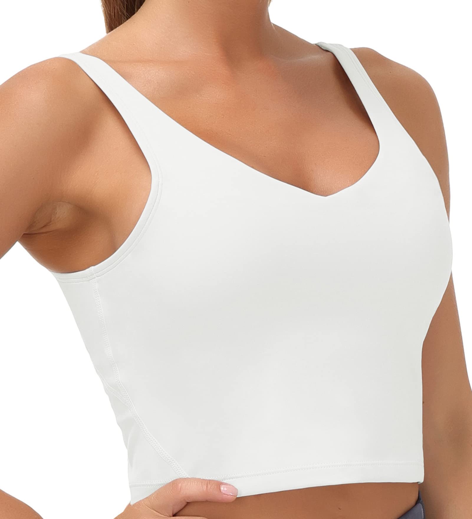 THE GYM PEOPLE Women’s Longline Sports Bra Wirefree Padded Medium Support Yoga Bras Gym Running Workout Tank Tops