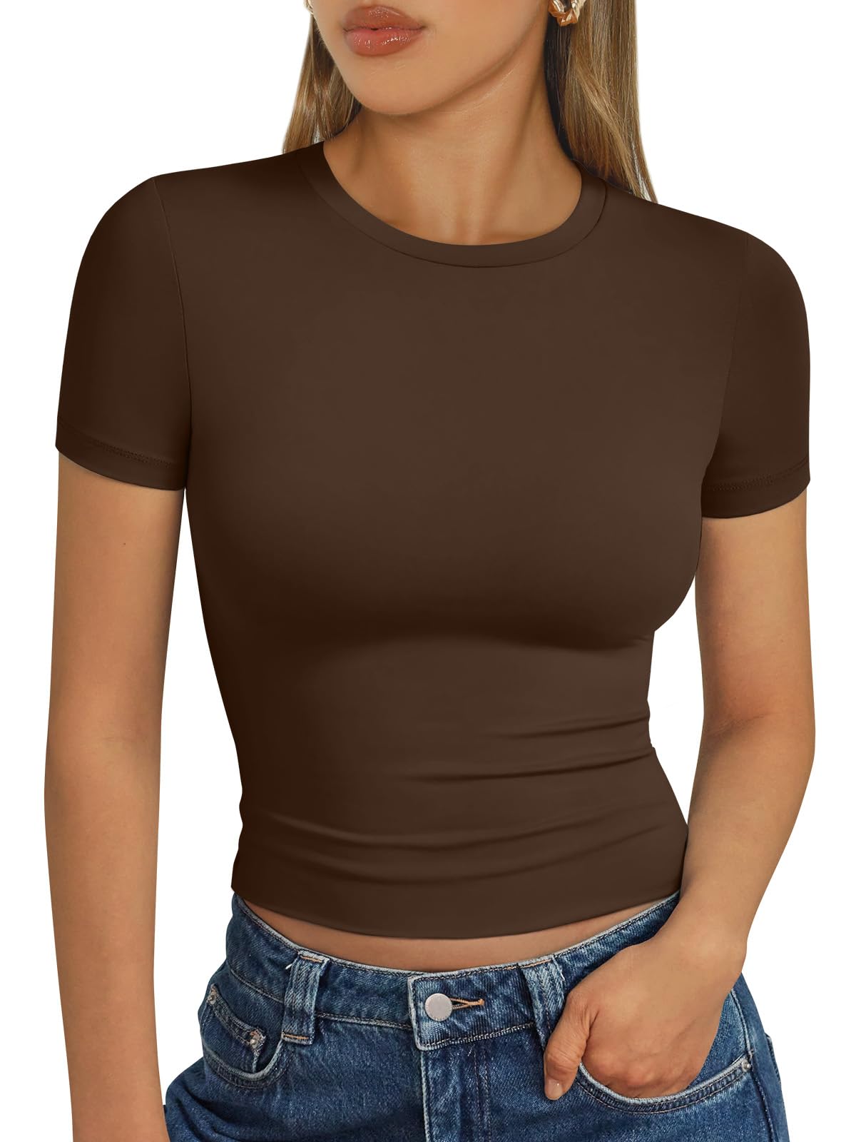 Trendy Queen Womens Short Sleeve T Shirt Basic Summer Top