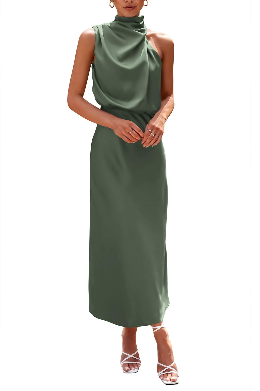 PRETTYGARDEN Women's Summer Satin Maxi Cocktail Dress