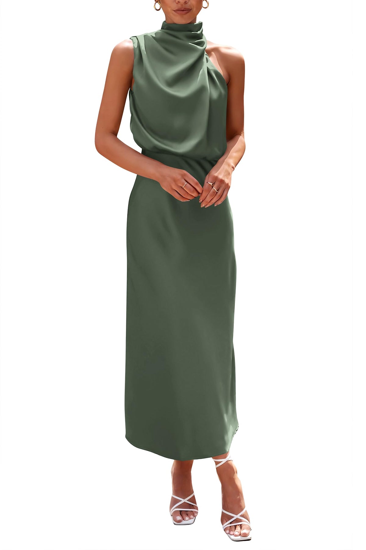PRETTYGARDEN Women's Summer Satin Maxi Cocktail Dress