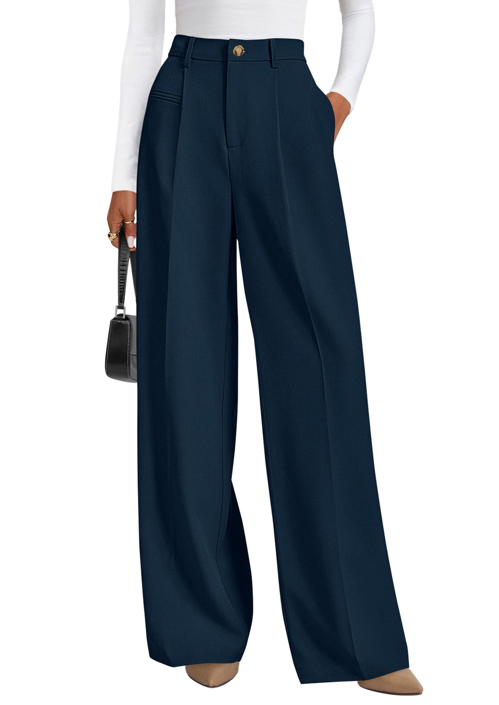 PRETTYGARDEN Women's Tailored Wide Leg Work Dress Pants