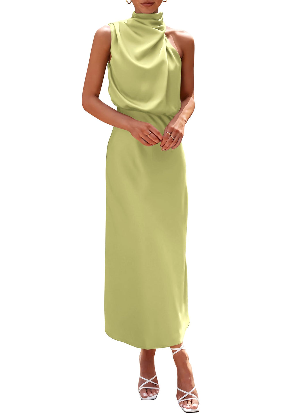 PRETTYGARDEN Women's Summer Satin Maxi Cocktail Dress