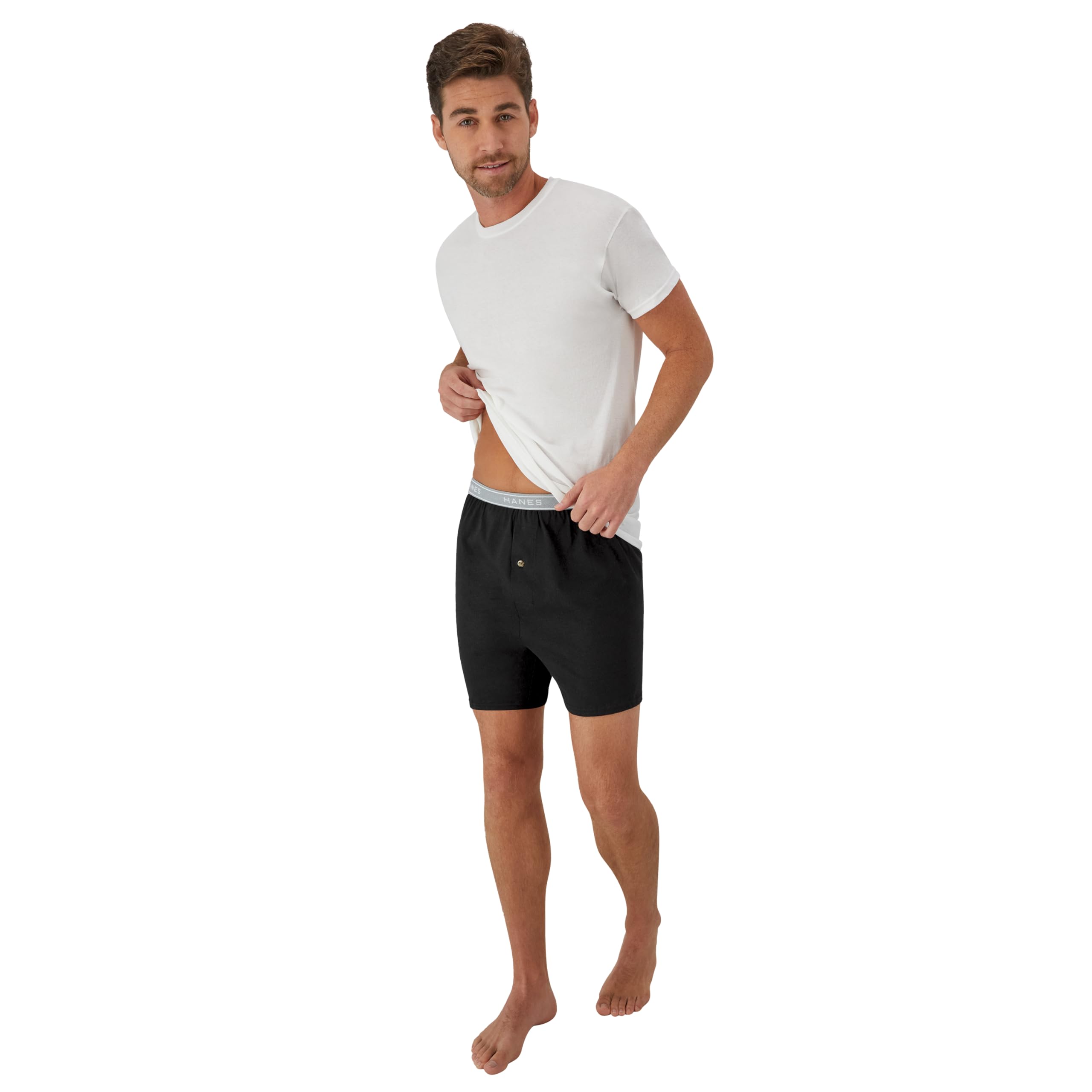 Hanes mens Underwear Boxers Pack, Cool and Breathable Cotton Underwear, Exposed and Comfortflex Waistbands, Multi-pack